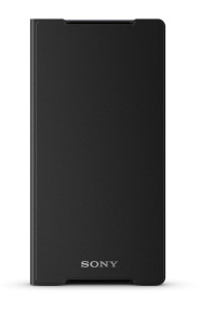 Кожен калъф тефтер със стойка ултра тънък оригинален за Sony Xperia M4 Aqua E2303 черен